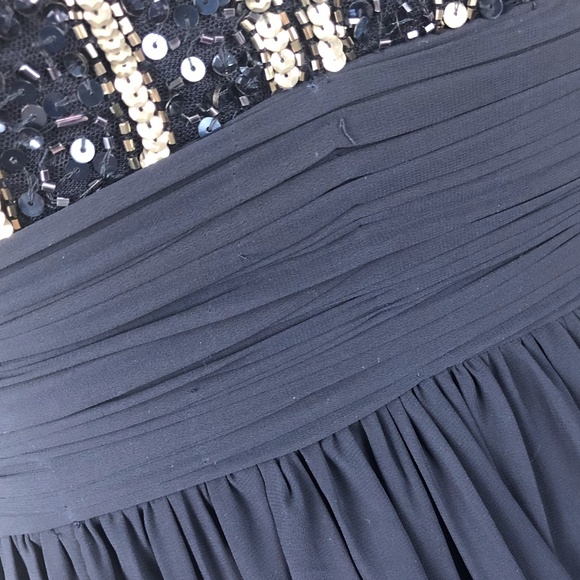 NWT JS Collection Navy Chiffon Empire Gown Sz 12 - Picture 8 of 8